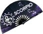 DeFlare | Cosmic Zodiac Rave Fan | Zodiac Sign Hand Fan | Astrology Rave Fan | Hand Fan | Large Rave Fan | Large Clacking Fan