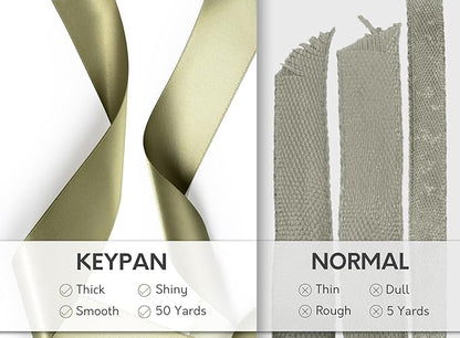 Sage Green Satin Ribbon 7/8 Inch x 50 Yards Double-Faced Ribbons for Gift Wrapping Crafts Flower Bouquet Wedding Paper Bows Invitations