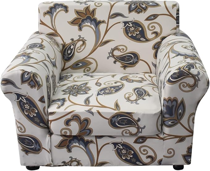 KRFOONN 2 Piece Chair Covers Printed Sofa Covers Couch Covers Washable Armchair Sofa Couch Slipcover Furniture Protector with Elastic Bottom for Living Room (Armchair, 03), Small