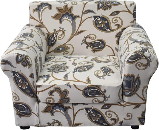 KRFOONN 2 Piece Chair Covers Printed Sofa Covers Couch Covers Washable Armchair Sofa Couch Slipcover Furniture Protector with Elastic Bottom for Living Room (Armchair, 03), Small