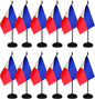 12 Pack Philippine Desk Flags Set, Philippine Small Mini Table Office Flags with 12" Solid Black Pole, 8.2 x 5.5 Inches, Home and Office Decoration, Festival Celebrations