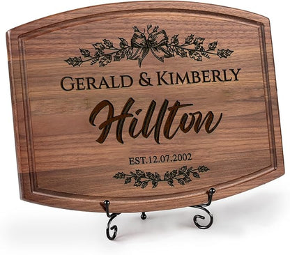 Personalized Wedding Gifts for Couples - Custom Cutting Board, Engraved Wood Charcuterie Board, Bridal Shower, Customized Kitchen Board, Unique Gift Idea for Newlyweds