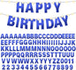 TaoBary 112 Pcs DIY Letter Kit Glitter Customizable Banner Letters Include 107 Letters and Numbers 3 Rope and 2 Needles for Birthday Halloween Christmas Wedding Valentine Party Decor(Bright Blue)