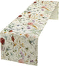 Floral Butterfly Table Runner,Rustic Colorful Flower Botanical Watercolor Pattern Print Burlap for Hotel Indoors Outdoor Dining Room Kitchen Holiday Party, 13x70in