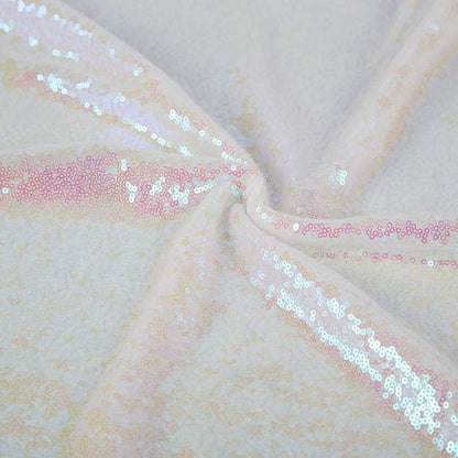 JYFLZQ White Iridescent Sequin Backdrop Curtains 7ft x 7ft 1 Panel Glitter Photo Booth Backdrops Sparkly Photography Background Drapes for Parties Wedding Bridal Showers