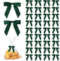 50Pcs Hunter Green Twist Tie Bows for Gift Wrapping 2.5" Satin Ribbon Bow for Treat Bags Cake Balloons Birthday Party Favors Wedding Decorations