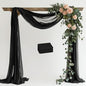 Wedding Arch Draping Fabric 3 Panels 28.7" x 20FT Black Sheer Chiffon Backdrop Drapes for Wedding Ceremony Birthday Party Bridal Shower Outdoor Decoration