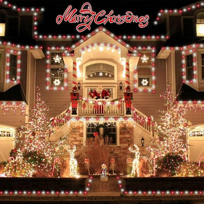 YEGUO 66ft 200 LED Christmas Lights Outdoor Waterproof, 8 Modes Purple String Lights Plug in, Green Wire Twinkle Tree Lights Indoor with Timer Memory