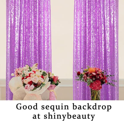 ShinyBeauty 16x10ft Sequin Backdrop Curtain - Lavender Sparkling Drapes for Weddings, Parties, Photo Booths Reusable Fabric