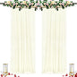 DUOBAO Ivory Sheer Chiffon Backdrop Curtains 108"" Long | 2 Panels | Perfect for Wedding Ceremonies, Beach Parties, Home Decor, and Events | Cream Drapes