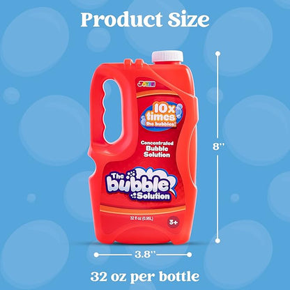 JOYIN 32 oz Bubble Solution Refills (Close to 1L/ 2.5 Gallon), Concentrated Solution for Bubble Machine, Wands, Blower, Easter (Red)