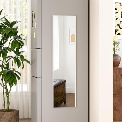 47"x12" Magnetic Mirror Lightweight Full-Length Mirror | Strong Adhesion, Easy Installation | Suitable for Refrigerators, Glass Walls, Wooden Doors, and More | 8.2kg Ultra-Strong Support | White