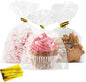 Cidenbio 100 PCS Cellophane Treat Bags, 5x7 In Clear Cellophane Gift Bags with Twist Ties Plastic Goodie Bag for Party Favor Cookie Candy Popcorn Bakery Chocolate Gift Wrapping
