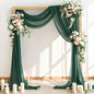 Wedding Arch Draping Fabric 4 Panels 30'' x 18FT Emerald Green Sheer Chiffon Arch Drapery for Photo Booth Bridal Shower Baby Shower Church Decor Newborn Photography Christening Outdoor Party