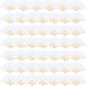 Aneco 48 Pieces Handheld Paper Fans Paper Folding Fans with Bamboos for Wedding Gift, Party, Home, DIY, White