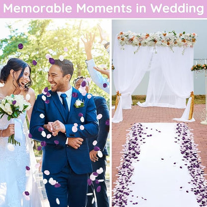 Suream Purple Silk Flower Petals for Wedding, 600 Pcs Flower Girl Petals for Decoration, Silk Rose Petals for Bridal Shower Wedding Aisle Table Centerpieces Reception Tables Romantic Night Decoration