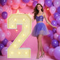 Marquee Light Up Numbers: 4FT Large Decorative Letters Signs for Party Decorations Baby Shower Birthday Wedding Engagement Anniversary, 4 Feet Tall Pre-Cut DIY Foamboard Number 2 - Easy to Assemble
