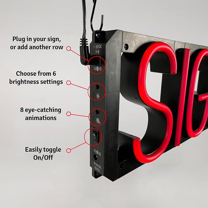SpellBrite BEER ON TAP Sign | Beer-Related Sign with Neon Look, Red LED Light Source | 38.7" x 6.3"