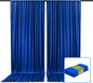 2 Panels Blue Backdrop Curtain, 10 x 7 Feet Background Curtains for Parties, Weddings, Baby Showers, Bachelorette Halloween, Christmas Birthday Party Photoshoot Backdrop Curtains Decorations