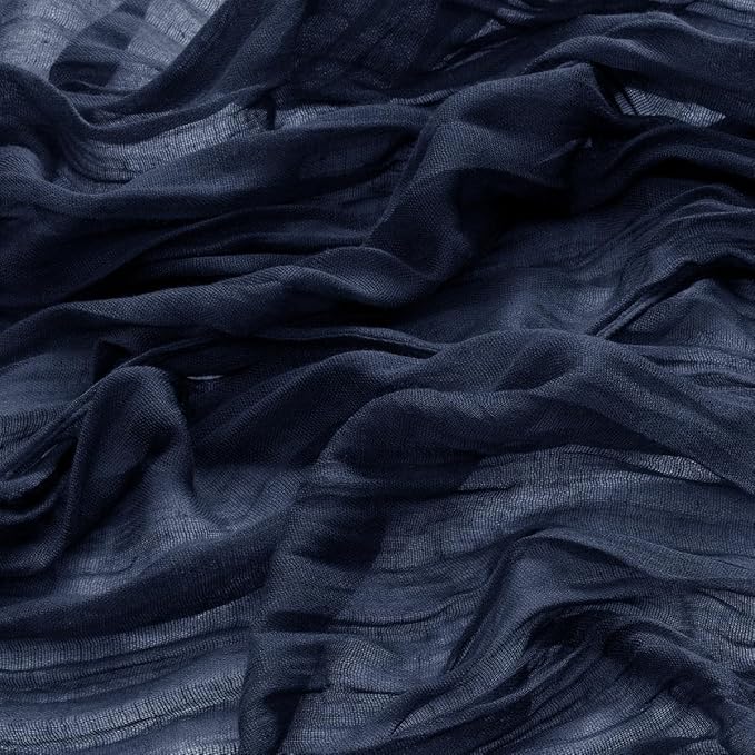 MLMW Navy Blue Table Runner Cheesecloth Boho Gauze Rustic Cheese Cloth Table Runner 160 inch Sheer 13.3ft for Graduation Wedding Party Baby Bridal Shower Birthday