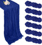 6 Pack Royal Blue Table Runner 10ft Boho Gauze Fabric Cheese Cloth Table Runner 35 x 120 Inch Rustic Sheer Runner for Romantic Wedding Decor Baby Shower Party Table Centerpiece Decorations