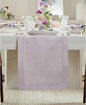 Solino Home Linen Table Runner 60 Inches - 100% Pure Linen Lilac Hemstitch Table Runner 14 x 60 Inch Ideal for Dresser and Coffee Tables - Classic Hemstitch