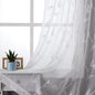 VISIONTEX White Sheer Voile Curtains, Decorative White Embroidery Faux Linen Rod Pocket Window Drapes for Home Kitchen, Living Room and Bedroom 54 x 108 Inch, Set of 2 Curtain Panels