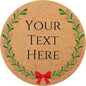 100-1000pcs Custom Stickers Merry Christmas Stickers Personalized Labels Adhesive Xmas Decorative Envelope Seals Stickers for Cards Gift Boxes (Round Kraft -6)