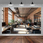 5X5ft Office Video Photo Backdrop Photography Background for Recording Conference, Zoom Home Podcast Backdrops Photo Booth Prop Decorations Wall Decor Tablecloth