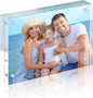 HOUSE DAY Acrylic Picture Frames 4x6, 1 Pack Magnetic 4 x 6 Picture Frame, Double Sided Clear 4x6 Photo Frame with Microfiber Cloth, Frameless FreeStanding 4x6 Frame Gift for Desktop Display