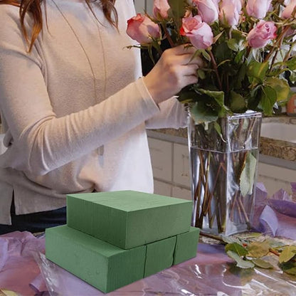 KIMOBER Wet Floral Foam Bricks,Green Foam Blocks for Flower Arrangement, Wedding,Party Decoration, Pack of 3