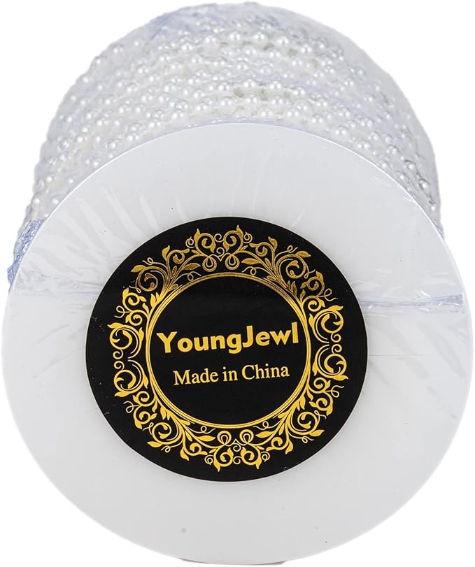 6mm Crafts Faux Pearl Beads Garland Pearl Bead Roll Strand of Pearls to Decorate Floral Centerpieces Wedding Party Favor Christmas Tree(82 Feet White)
