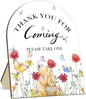 Winnie Bridal Shower Sign, Classic Pooh Thank You Wooden Sign for Women Men, Floral Butterfly Decor Wedding Shower Favors Sign, Bridal Shower Gifts for Guests, Thank You for Coming Please Take One Sign 9*11IN