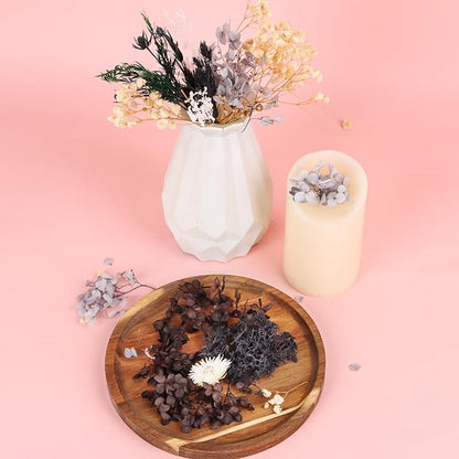 Dried Flowers,Dried Flowers Set for DIY Scrapbook Accessories Flower Arrangements Flower Decoration Wedding Decoration(Black)
