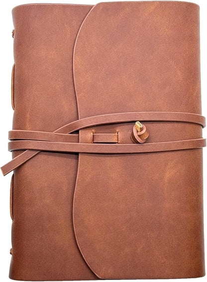 Dark Brown Notebook Journal - Leather Journals for Writing Small Size Diary 5.5x7.5 Inch, Notepad For Women and Man, Gifts,Work,Travel