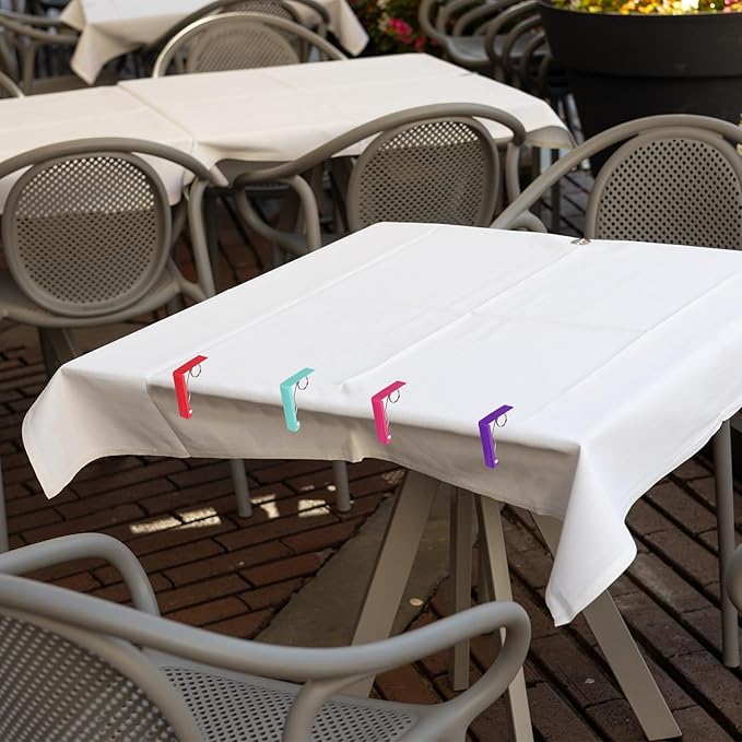 uxcell 8 Pack Tablecloth Clips, Stainless Steel Table Cloth Cover Clamps, 2.87" x 2.36" Windproof Holder Clips for Home Party Picnic Wedding Camping Dining Tables, Silver