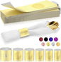 Polymer Material Reusable Napkin Band, Glue-Free Tear-Proof Water Resistant Oil-Proof Napkin Bands Set of 200(Front Gold Color and Back Silver), 6 Adjustable Sizes Napkin Rings