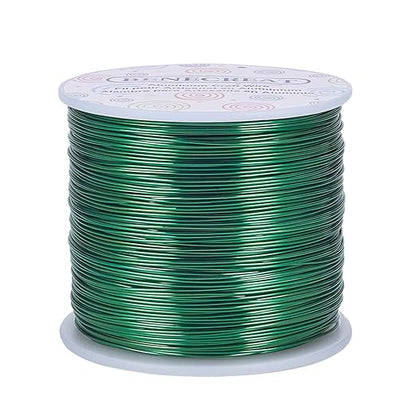 BENECREAT 20 Gauge 770FT Aluminum Wire Anodized Jewelry Craft Making Beading Floral Colored Aluminum Craft Wire - Green