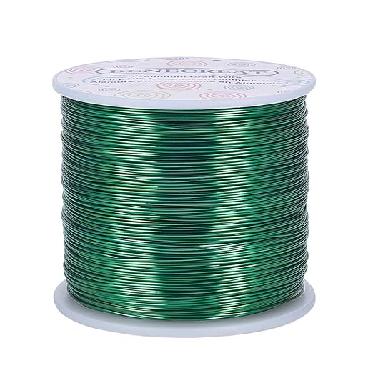 BENECREAT 20 Gauge 770FT Aluminum Wire Anodized Jewelry Craft Making Beading Floral Colored Aluminum Craft Wire - Green