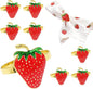 Gold Strawberry Napkin Rings Set of 8 Fall Fruit Napkin Ring Holders for Garden Weddding,Rustic Farmhouse Napkin Rings for Christmas Thanksgiving Day Family Gathering Dinner Table Decor