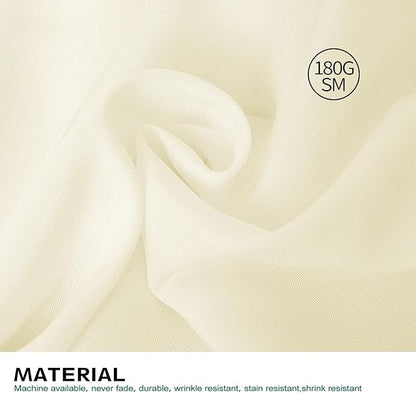 Surmente Beige Tablecloth 60 x 102-inch Rectangular Polyester Table Cloth for Weddings, Banquets, or Restaurants