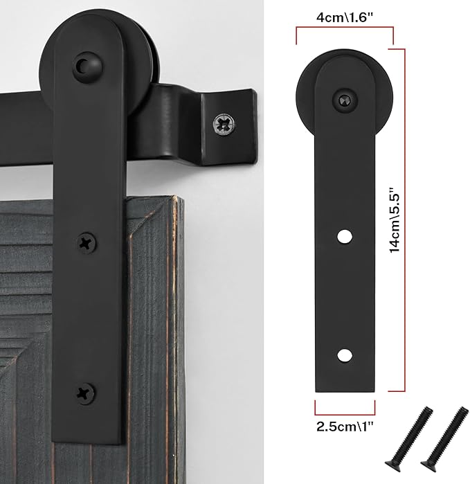 COGOOD Farmhouse Barn Door Mirror - 38 X 25 Rustic Bathroom Mirror for Living Room, Entryway, Vanity Wall Decor (Black)