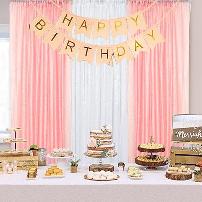 ShinyBeauty 4x10ft Pink Sequin Backdrop | 2 Panels Glitter Curtains for Wedding, Parties, and Photography Backgrounds