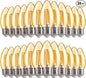 FLSNT 40W Equivalent LED Chandelier Light Bulbs, Dimmable Amber LED B11 E26 Candelabra Base Bulbs, 2200K Warm White, 330LM, 24 Pack UL,CA65 Listed.