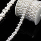 1 Yard Pearl Trim Chain String Silver Applique Fringe Ribbon Strips Beads Sewing Dress DIY Party Wedding Bouquet for Decoration Bridal Costume Embellishment