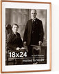 18x24 Picture Frame USA-Sourced Natural Cherry Wood Solid Original Wood Photo Frame Rounded Corner with Mat to 16x20 Picture Display with Real Glass Family Picture, Wedding Picture, Photo, Certificate