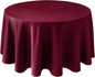 Biscaynebay Textured Fabric Christmas Round Table Cloth 120", Burgundy Water Resistant Folding Table Covers for Dining, Kitchen, Wedding, Parties etc. Machine Washable
