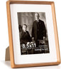 8.5x11 Picture Frame USA-Sourced Natural Cherry Wood Solid Original Wood Photo Frame Rounded Corner with Mat to 6x8 Picture Display with Real Glass Family Picture, Wedding Picture, Photo, Certificate