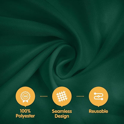 BRILLMAX 6 Pack Hunter Green Round Tablecloths 120 Inch - Circle Bulk Linen Polyester Fabric Washable Table Cloth Cover for Wedding Reception Banquet Birthday Party Buffet Restaurant