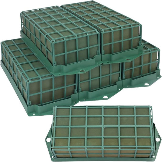6 Pack Floral Foam Cage, Premium Floral Cage Foam Box for Fresh and Artificial Flowers – Perfect for Wedding, Home and Garden Decorations(11.8 x 4.7 x 3.15 inch)